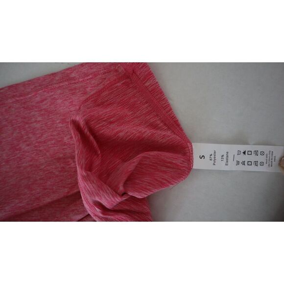 Halara JV85K Women's Sz Small Pink Heather Crew Neck Sleeveless Yoga Tank Top - Picture 4 of 5